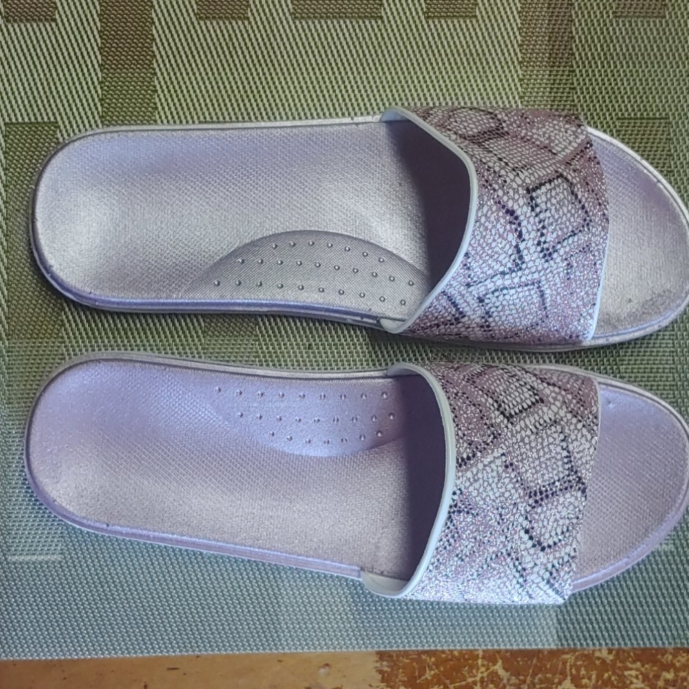 Metallic Purple Slip Ons